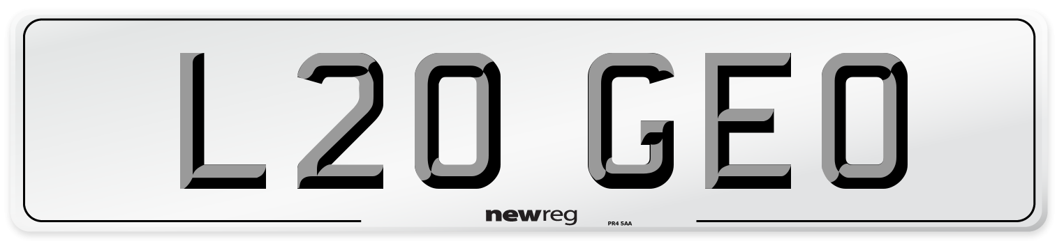 L20 GEO Number Plate from New Reg